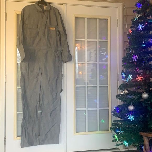Vintage Big Mac Gray Blue Long Sleeve Coveralls 44 Tall New - Picture 1 of 4